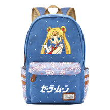 Anime Peripheral Beautiful Girl Warrior Student Backpack, Floral Casual Backpack