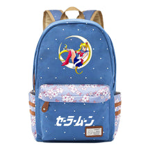 Anime Peripheral Beautiful Girl Warrior Student Backpack, Floral Casual Backpack