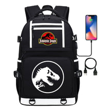 Jurassic Park Dinosaur Usb Youth School Bag Men's And Women's Backpack Leisure Travel Backpack