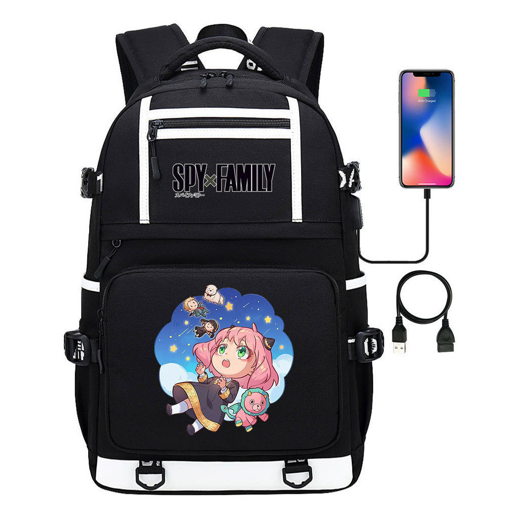 Comic Print Usb Youth Student Backpack For Men And Women, Backpack Leisure Travel