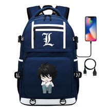 Cartoon Comics Death Note Printed Usb Youth Student Backpack Men's And Women's Leisure Travel Backpack