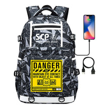 Printed Usb Youth School Bag Leisure Travel Backpack