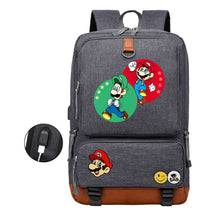 Super Mario Printed Usb Youth Student Backpack For Leisure Travel Backpack