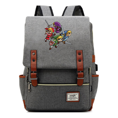 The Tears Of The Kingdom Of Zelda Game Printed Student Backpack Usb Men's And Women's Casual Backpack