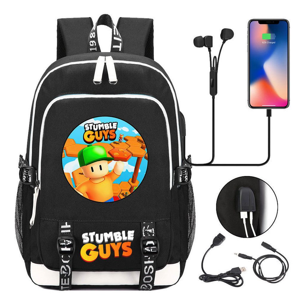Printed Youth School Bag Usb Casual Backpack Travel Backpack