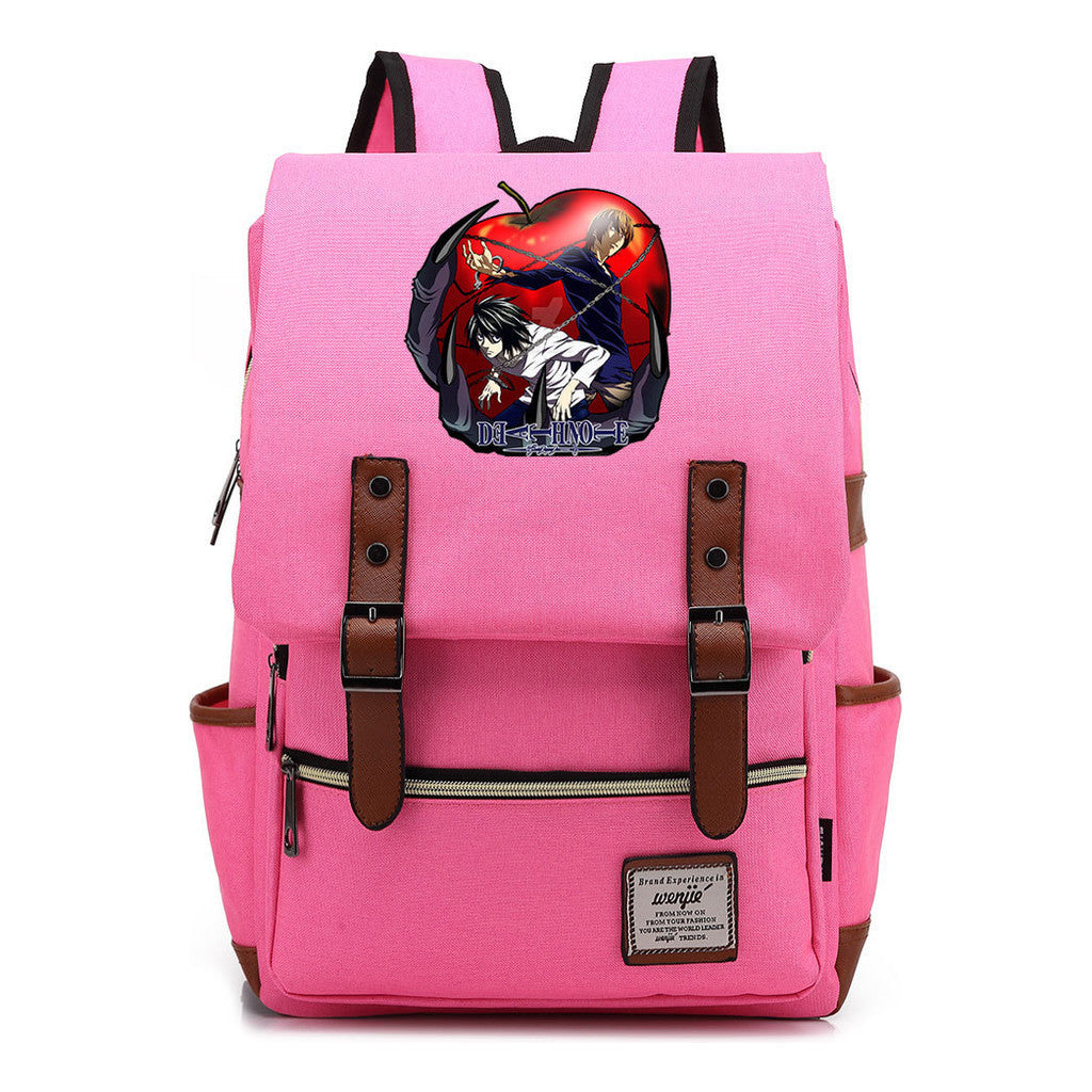 Manga Death Note Youth Student School Bag Men's And Women's Leisure Belt Buckle Backpack