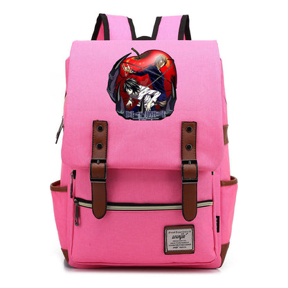 Manga Death Note Youth Student School Bag Men's And Women's Leisure Belt Buckle Backpack