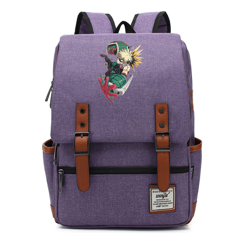 Anime My Heroes Academy Printed Youth School Bag For Men And Women Leisure Belt Buckle Classic Backpack