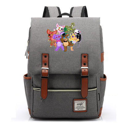 Toy Bear Printed Teenage Student Backpack For Men And Women, Casual Belt Buckle, Classic Backpack