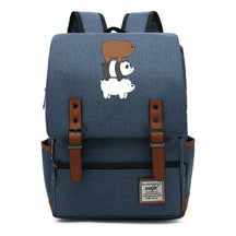 Cartoon Cute Three Bears Printed Youth School Bag For Men And Women Leisure Belt Buckle Classic Backpack