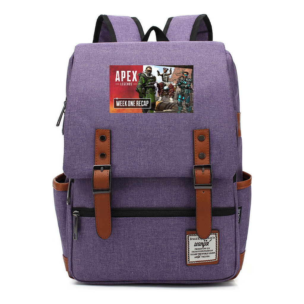 Printed Teenage Student Backpack For Men And Women With Casual Belt Buckle Classic Backpack
