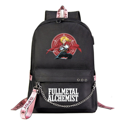 Printed Usb Student Backpack For Men And Women's Leisure Travel Backpack