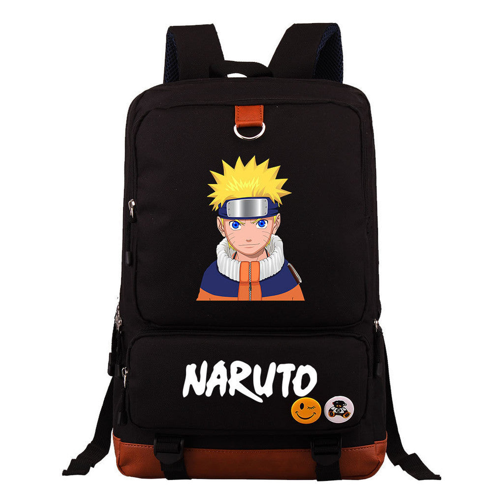 Cartoon Naruto Uchibo Youth Student School Bag Large Capacity Travel Bag Men's And Women's Backpack