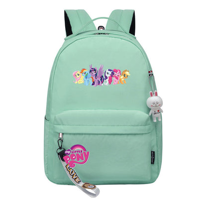 Cartoon Pony Unicorn Printed Youth Student School Bag Men's And Women's Leisure Bag Women's Backpack