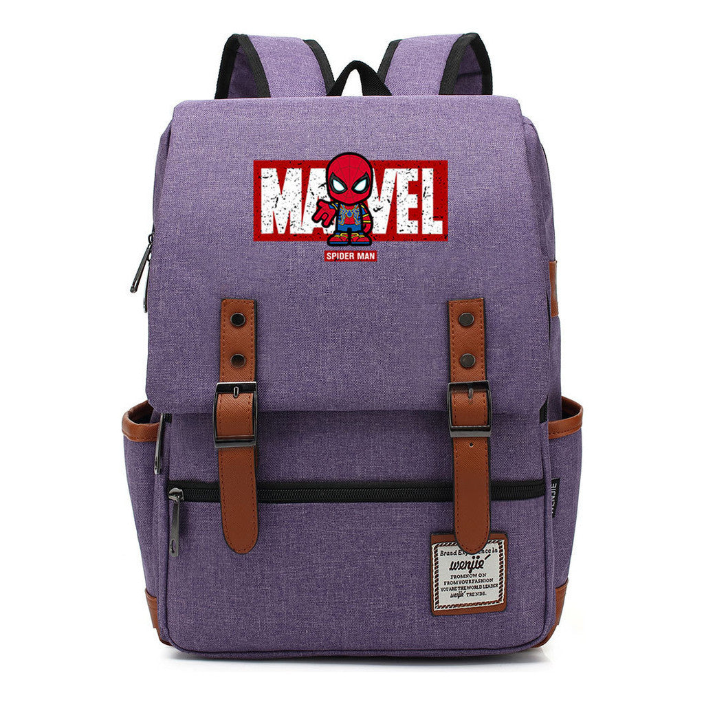 Superhero Printed Youth Student Backpack For Men And Women's Casual Classic Backpack