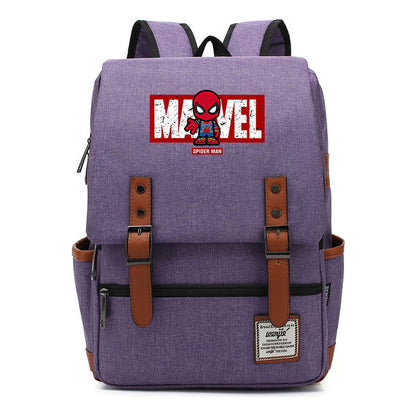 Superhero Printed Youth Student Backpack For Men And Women's Casual Classic Backpack