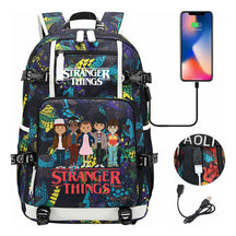 Strange Story Printed Usb Youth Student Backpack For Men And Women's Leisure Travel Backpack