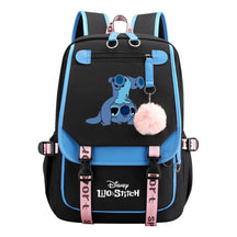 Interstellar Baby Stitch Usb Backpack For Boys And Girls Casual Woven Strap Flip Backpack