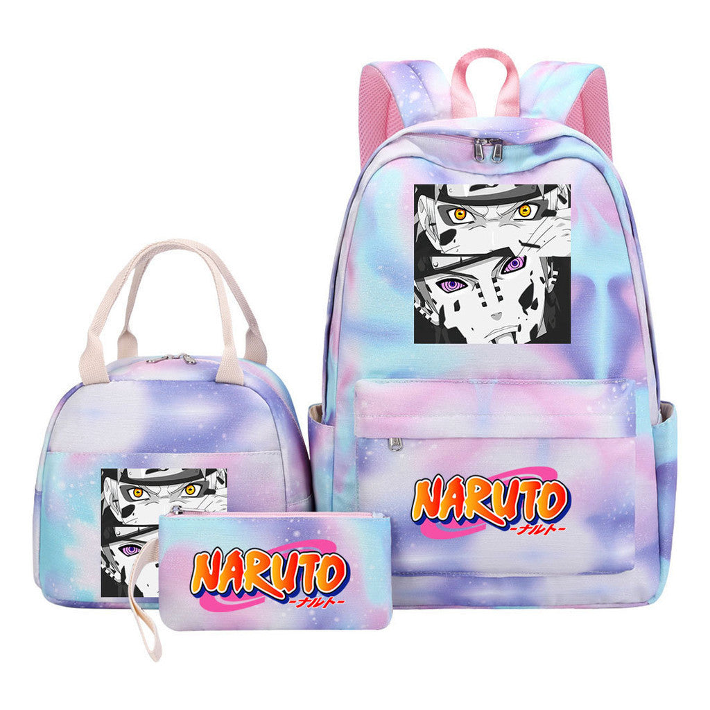 Naruto Student Girl Backpack Lunch Bag Three Piece Set Backpack Set