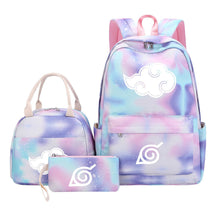Naruto Teenage Student Girls School Bag Lunch Bag Three Piece Set Backpack Set