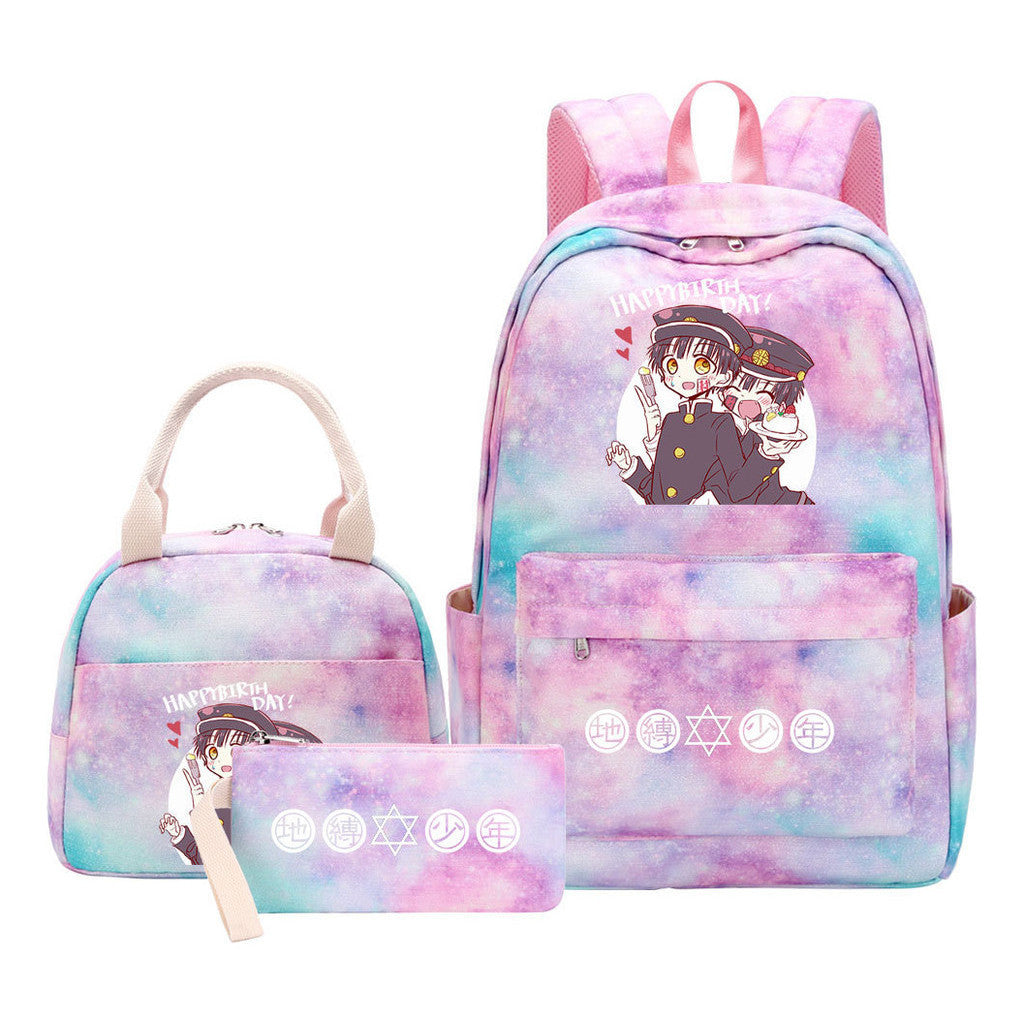 Teenage Student Girl Backpack Lunch Bag Three Piece Set Backpack Set