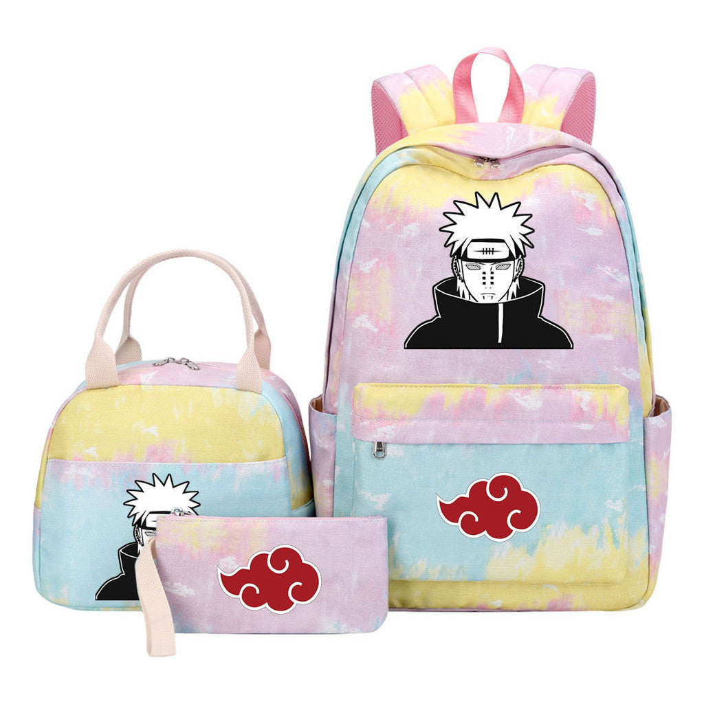 Naruto Teenage Student Girls School Bag Lunch Bag Three Piece Set Backpack Set