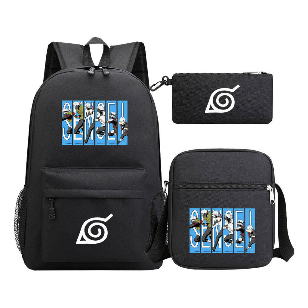 Anime Naruto Starry Sky Student School Bag Three Piece Set Backpack Set