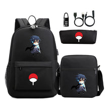 Naruto Usb Password Lock Student Backpack Three Piece Set Backpack Set