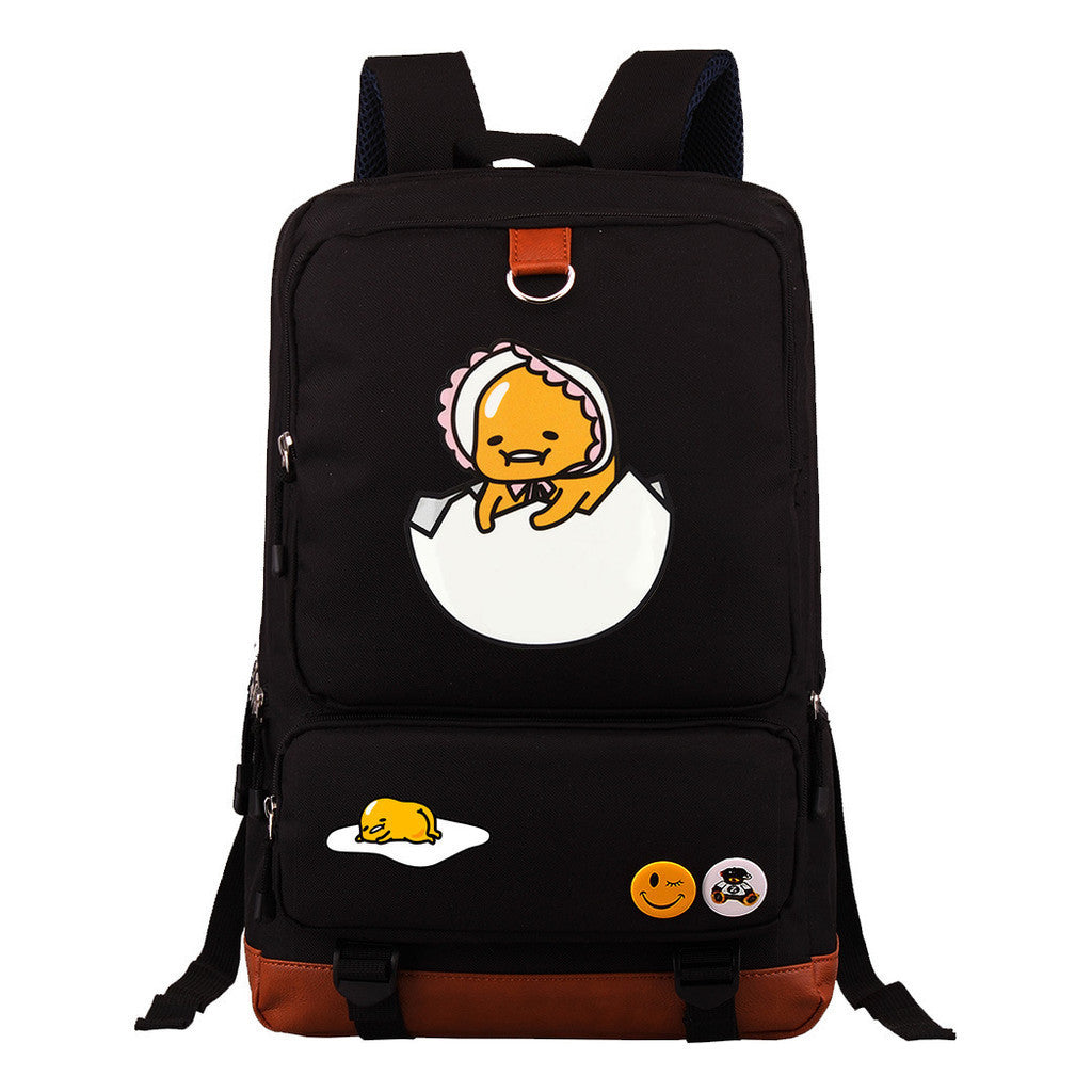 Cartoon Anime Lazy Egg Youth Student Backpack With Large Capacity Travel Bag For Boys And Girls Backpack
