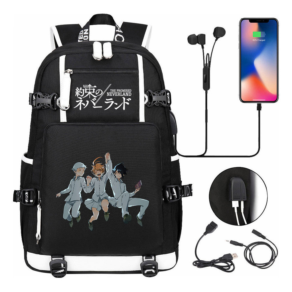 Promised Dream Island Usb Large Capacity Youth Student Backpack For Boys And Girls Leisure Travel Backpack