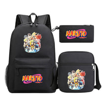 Anime Naruto Starry Sky Student School Bag Three Piece Set For Men And Women Backpack Set