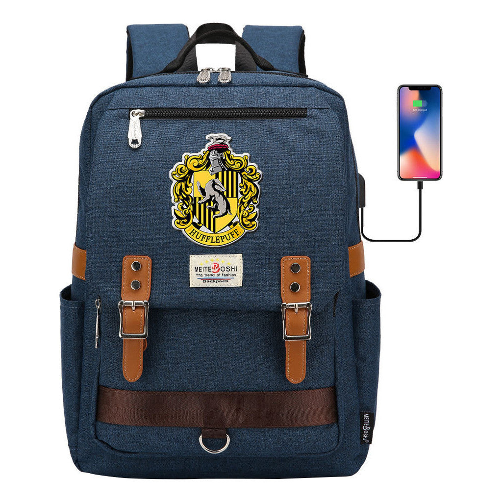 Usb Magnetic Buckle Student Backpack For Men And Women, Youth Leisure Backpack