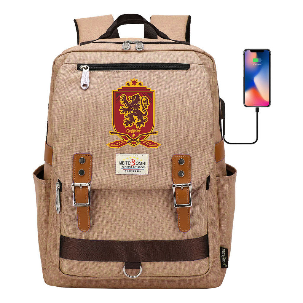 Usb Magnetic Buckle Student Backpack For Men And Women, Youth Leisure Backpack