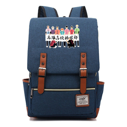 Volleyball Youth Printed Youth Student School Bag Men's And Women's Leisure Belt Buckle Classic Backpack
