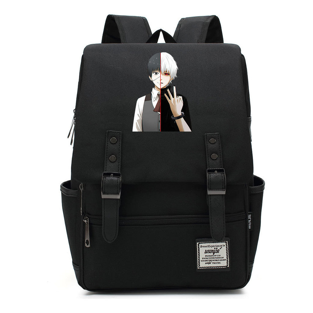 Tokyo Ghoul Student School Bag Men's And Women's Leisure Belt Buckle Backpack