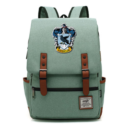 School Of Witchcraft And Wizardry Printed Student School Bag Casual Belt Buckle Classic Backpack