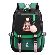 Cartoon Fashion Usb Youth Student Backpack Boy's And Girl's Leisure Ribbon Flip Backpack