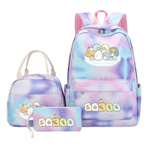 Game Corner Biology Youth Student Girls School Bag Lunch Bag Three Piece Set Backpack Set