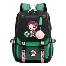 Cartoon Fashion Usb Youth Student Backpack Boy's And Girl's Leisure Ribbon Flip Backpack