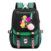 Comic Cartoon Fashion Usb Student Backpack Casual Woven Flap Backpack