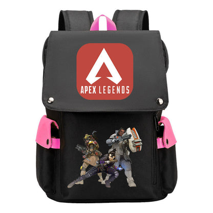 Apex Hero Print Usb Charging Cap Headpiece Student Backpack Leisure Backpack