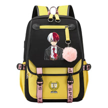 My Heroes Academy Usb Student Backpack, Casual Woven Strap Flip Back Backpack