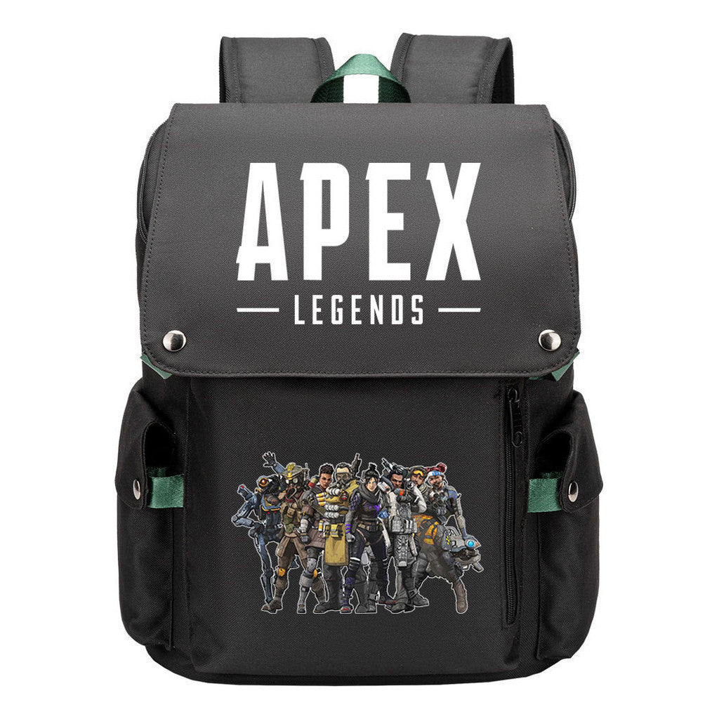 Apex Hero Print Usb Charging Cap Head Style Student School Bag Casual Backpack