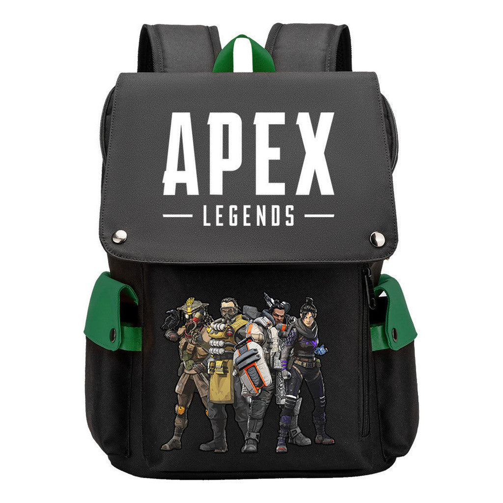 Apex Hero Print Usb Charging Cap Head Style Student School Bag Casual Backpack