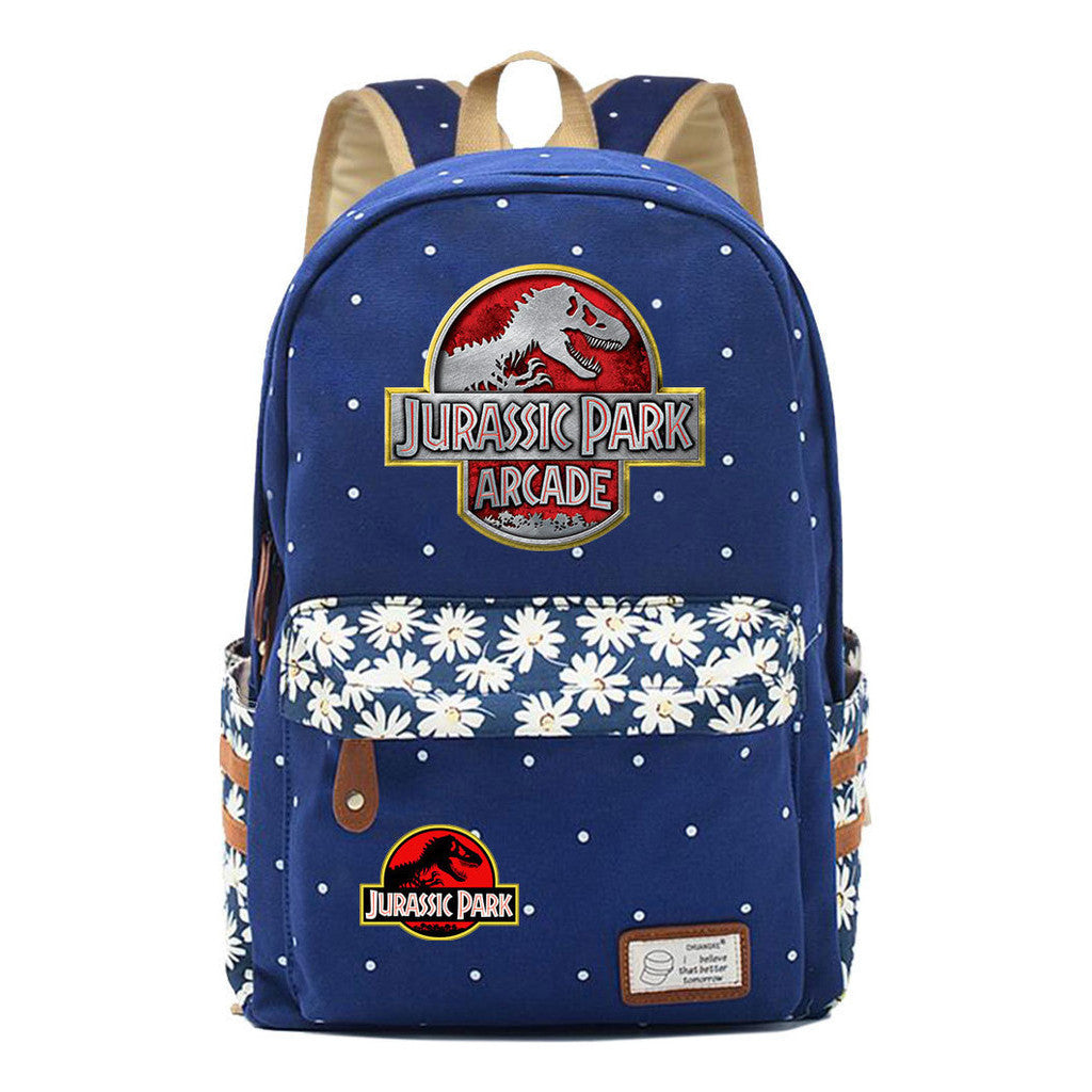 Jurassic Park Dinosaur Printed Student Backpack Leisure Backpack