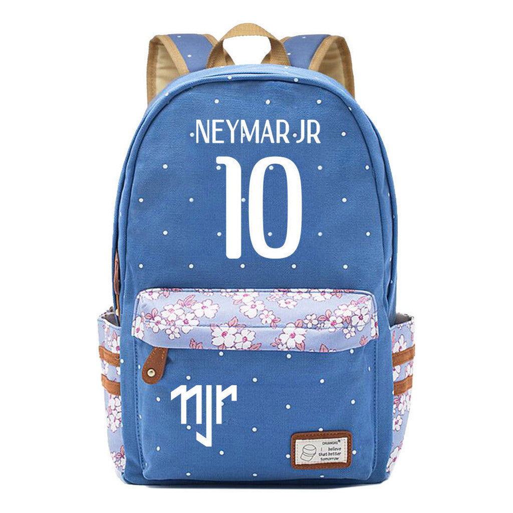 Football Star Neymar Printed Youth School Backpack For Primary And Secondary School Students, Fashionable And Casual Backpack