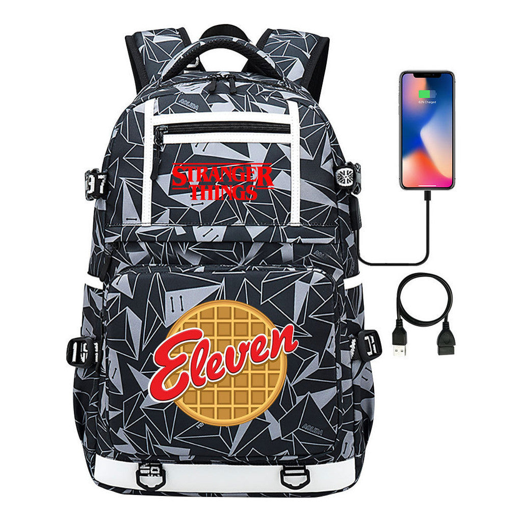 Printed Usb Youth Student Backpack For Men And Women's Leisure Travel Backpack