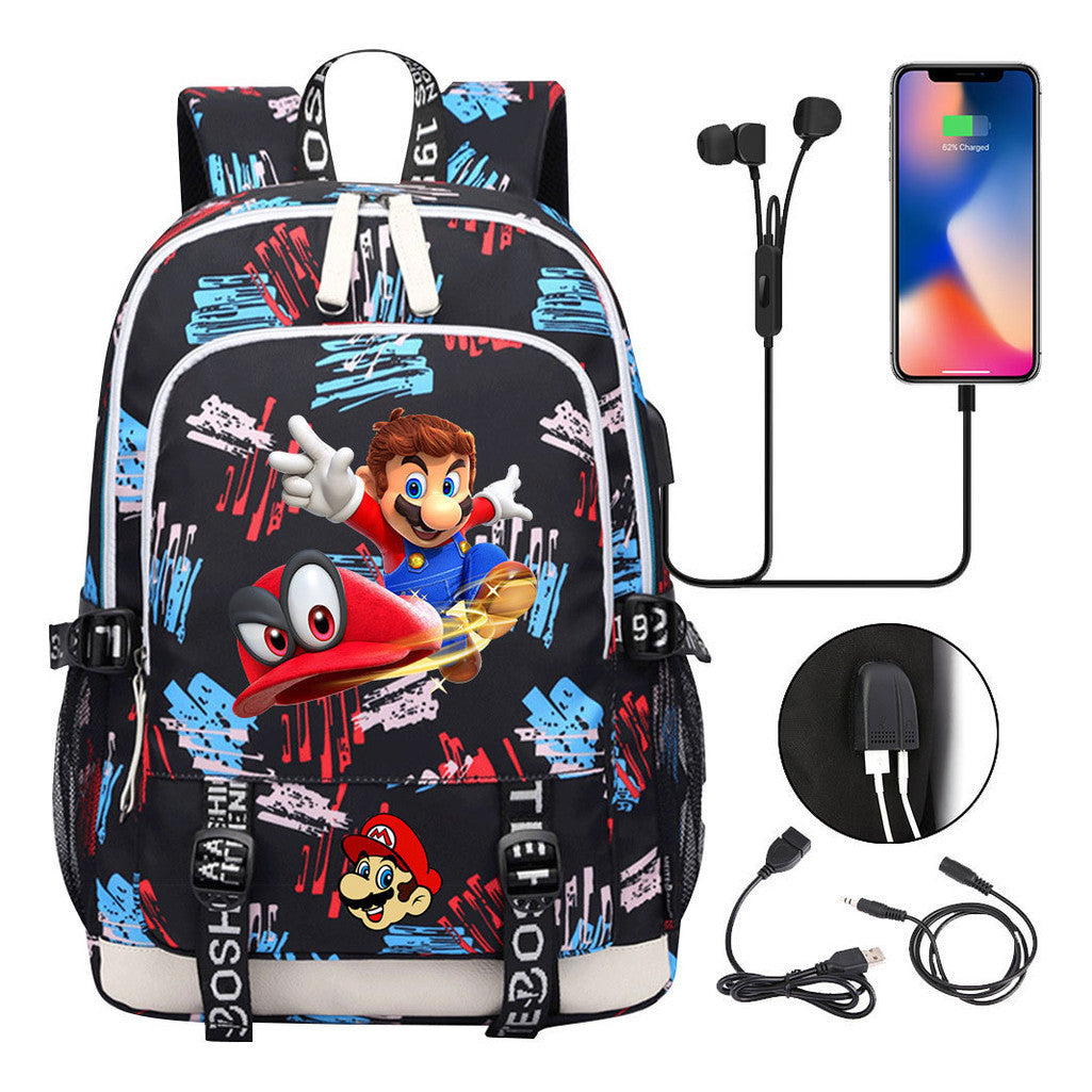 Usb Youth Student Backpack For Men And Women's Leisure Sports Backpack