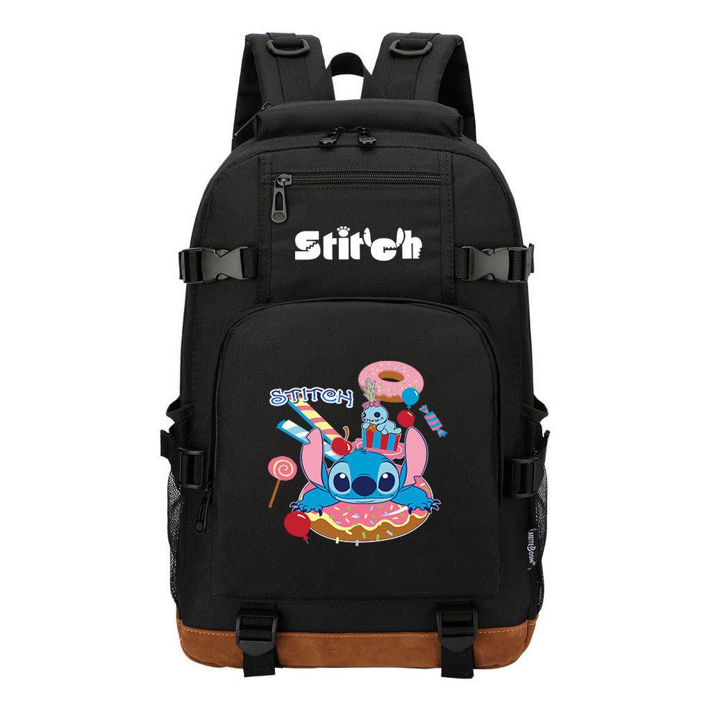 Anime Star Baby Stitch Printed Student Backpack Men And Women's Leisure Travel Backpack