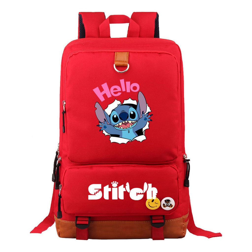 Anime Star Baby Stitch Printed Youth Student School Bag Travel Bag Backpack Travel Backpack
